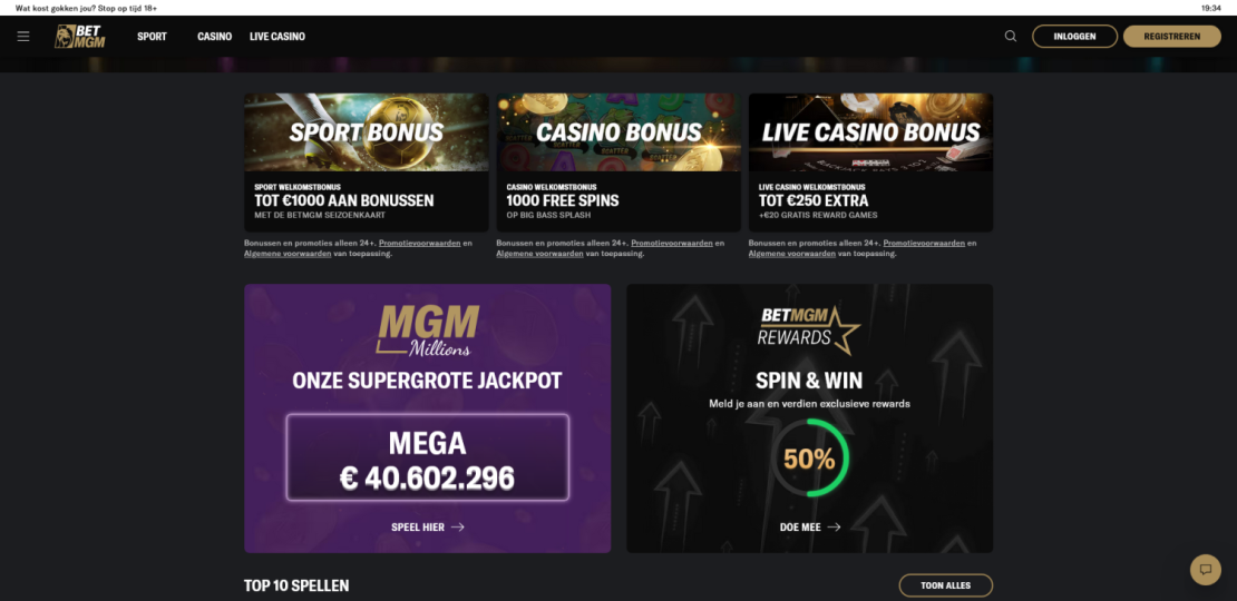 BetMGM eerste indruk