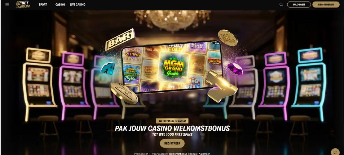 BetMGM online casino homepage