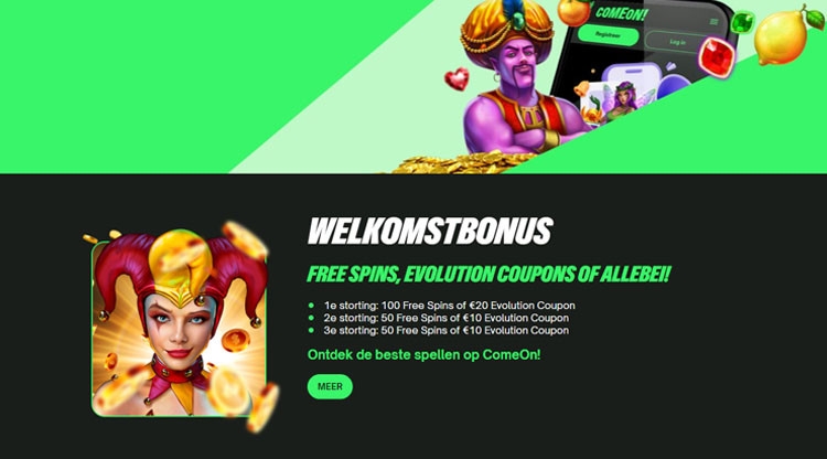 Casino Comeon! bonus online