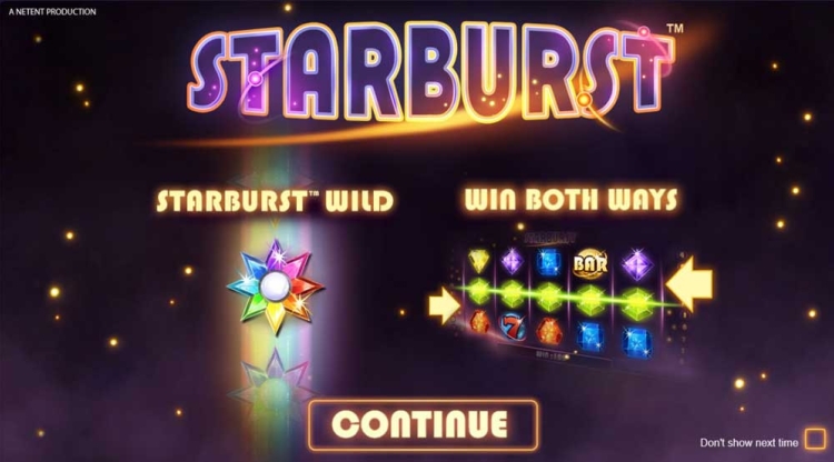 Bonus Starburst videoslot