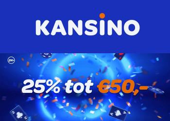 Claim in januari 4 keer een 25 procent stortingsbonus bij Kansino