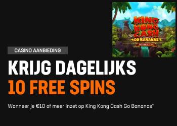 Gratis spins voor King Kong Cash Go Bananas bij LiveScore Bet