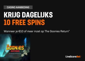 Krijg dit weekend dagelijks tien gratis spins bij LiveScore Bet Krijg dit weekend dagelijks tien gratis spins bij LiveScore Bet
