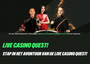 Verdien Evolution coupon met Live Casino Quest bij ComeOn